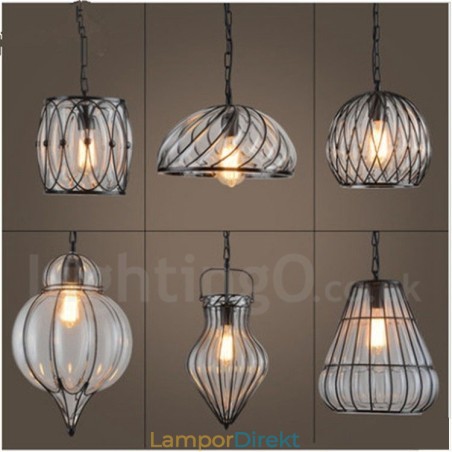 1 Ljus Vintage Cafe Glas Pendel Light Loft Pendel Lampa 1 Ljus Vintage Cafe Glas Pendel Light Loft Pendel Lampa
