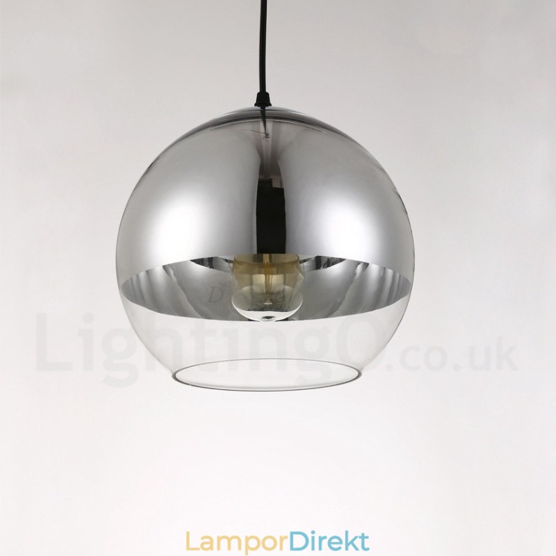 1 Ljus Modern Contemporary Plating Cafe Glas Pendel Light