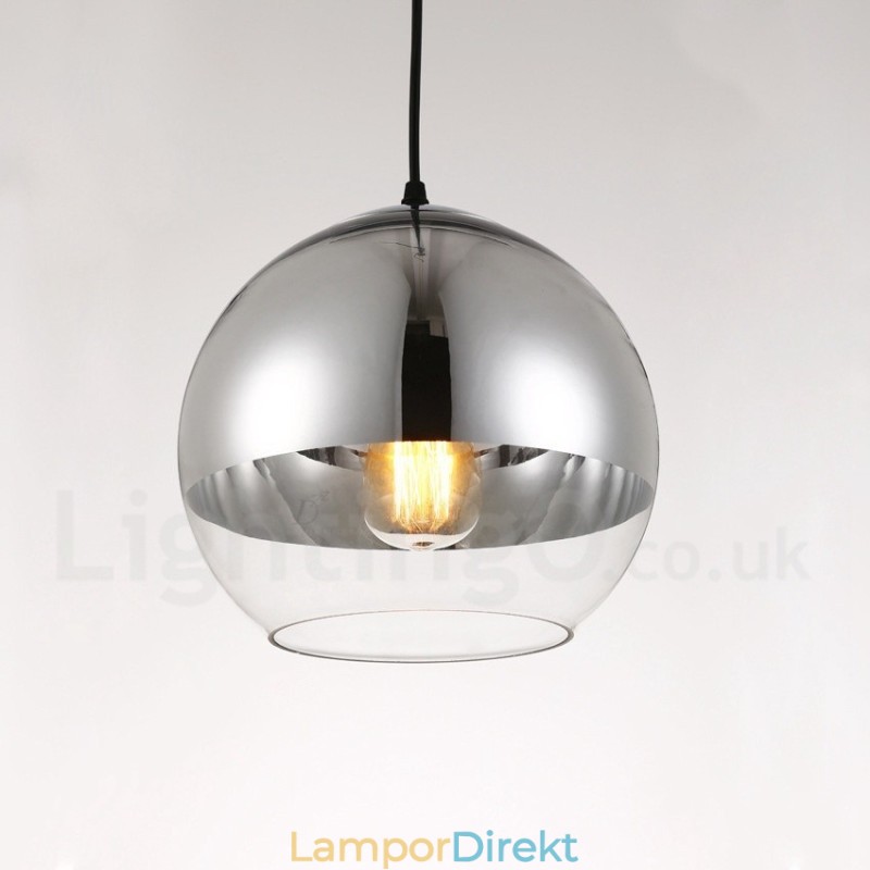 1 Ljus Modern Contemporary Plating Cafe Glas Pendel Light