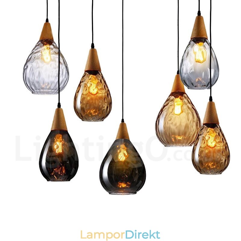 1 Ljus Nordic Style Modern Contemporary Pendellampa I Glas