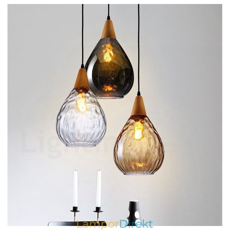 1 Ljus Nordic Style Modern Contemporary Pendellampa I Glas