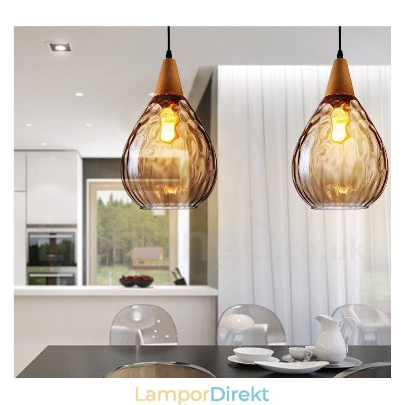 1 Ljus Nordic Style Modern Contemporary Pendellampa I Glas
