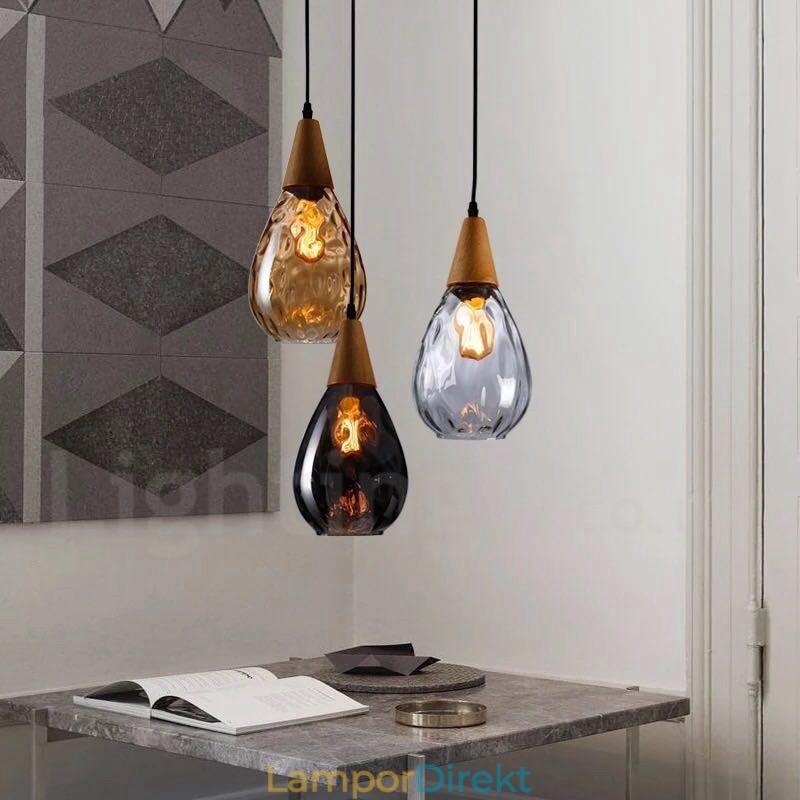 1 Ljus Nordic Style Modern Contemporary Pendellampa I Glas