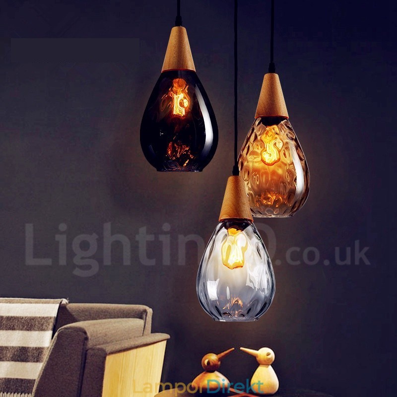 1 Ljus Nordic Style Modern Contemporary Pendellampa I Glas
