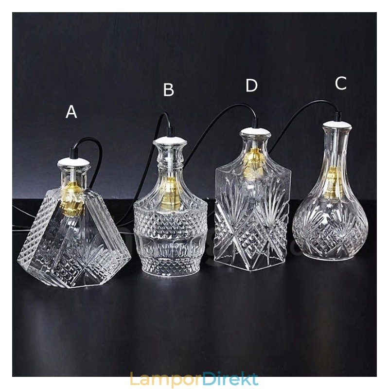 1 Ljus Rustik Lodge Glas Cafe Pendellampa