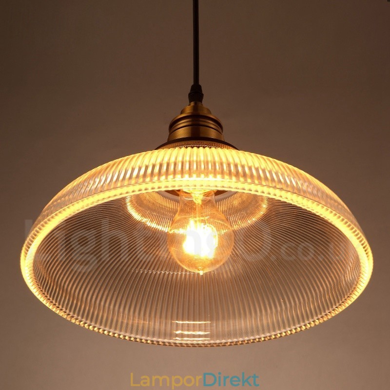 1 Ljus Vintage Glas Taklampa