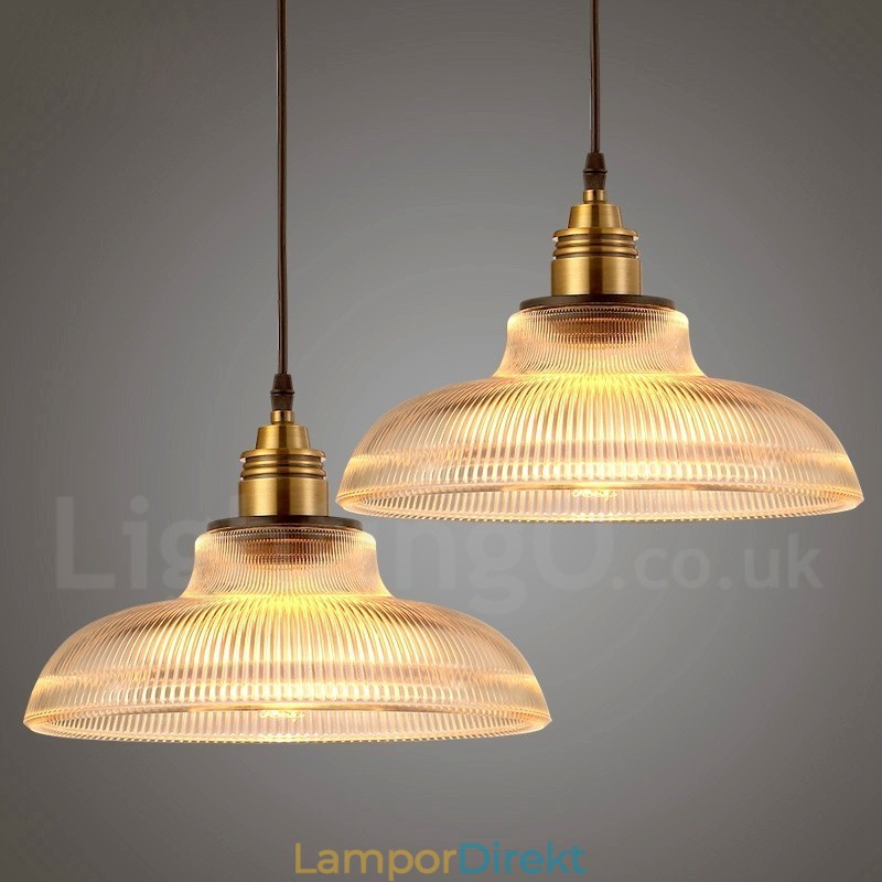 1 Ljus Vintage Glas Taklampa