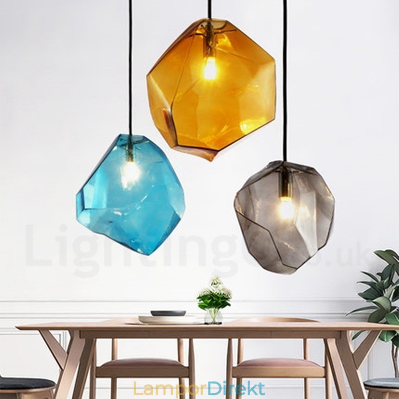 1 Ljus Rustik Lodge Taklampa Med Glasskärm