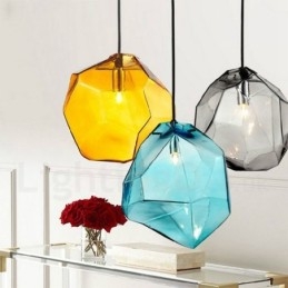 1 Ljus Rustik Lodge Taklampa Med Glasskärm