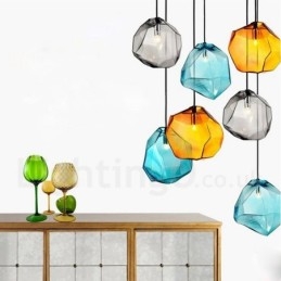 1 Ljus Rustik Lodge Taklampa Med Glasskärm