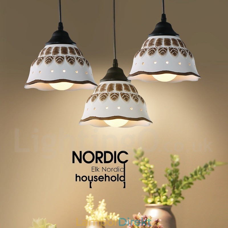 1 Ljus Modern Samtida Taklampa Med Keramisk Skärm