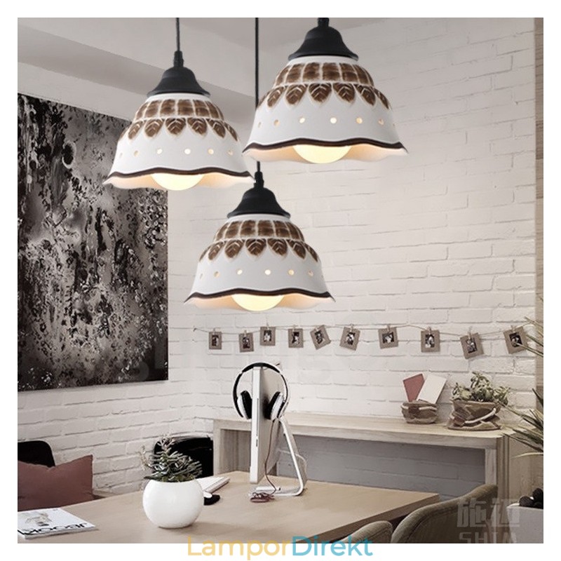 1 Ljus Modern Samtida Taklampa Med Keramisk Skärm