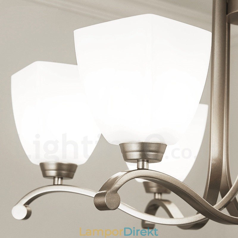 6 Ljus Modern Modern Ljuskrona Med Glasskärm