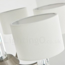 6 Ljus Modern Samtida Kristallkrona Med Tygskärm