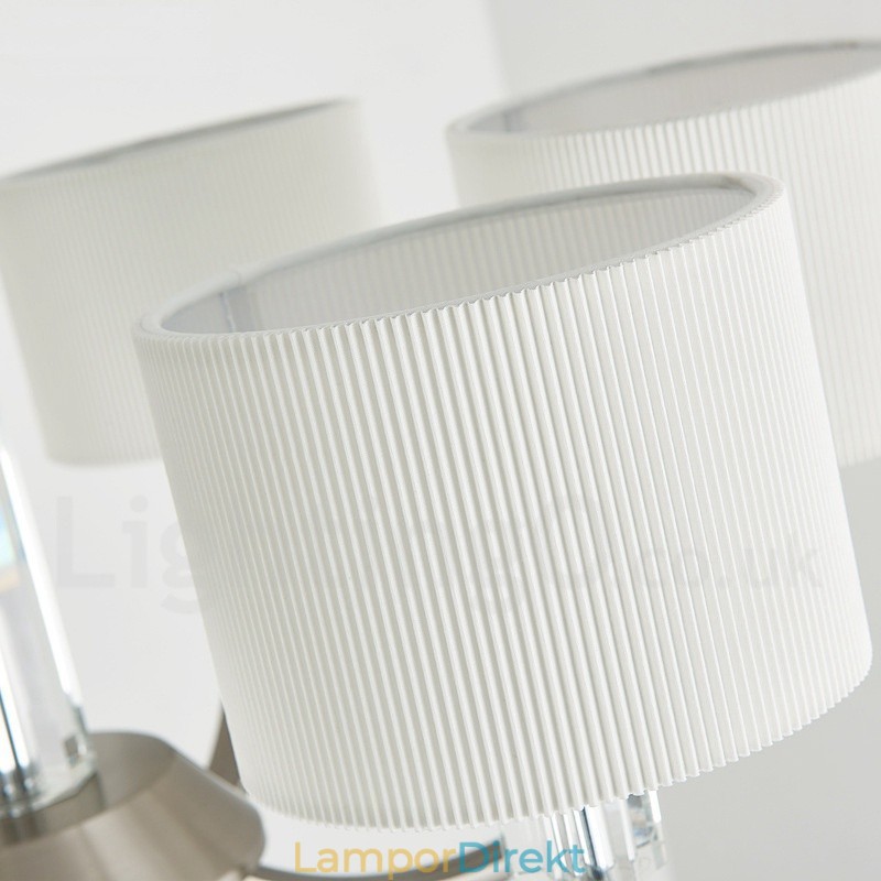 6 Ljus Modern Samtida Kristallkrona Med Tygskärm