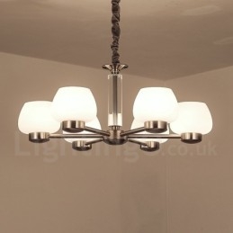 6 Ljus Modern Modern Ljuskrona Med Glasskärm