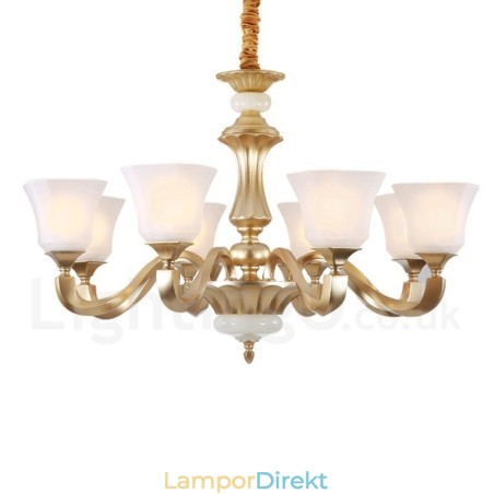 8 Ljus Retro Traditionell Rustik Ljuskrona Med Glasskärm 8 Ljus Retro Traditionell Rustik Ljuskrona Med Glasskärm