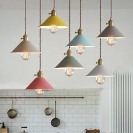 Ljus Modern Contemporary Steel Pendellampa Med Stålskärm