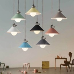 Ljus Modern Contemporary Steel Pendellampa Med Stålskärm