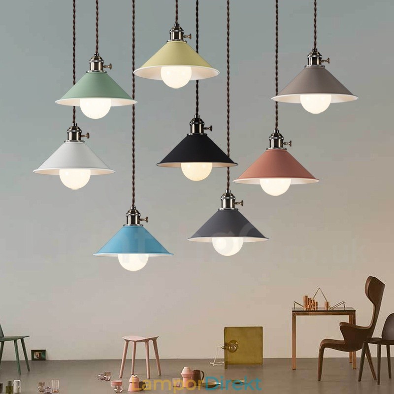 Ljus Modern Contemporary Steel Pendellampa Med Stålskärm