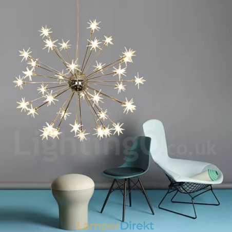 32 Ljus Modern Pendellampa I Stål Med Skärm I Glas 32 Ljus Modern Pendellampa I Stål Med Skärm I Glas