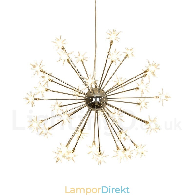 32 Ljus Modern Pendellampa I Stål Med Skärm I Glas
