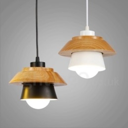1 Ljus Modern Contemporary Wood Pendellampa Med Skärm I Aluminiumlegering