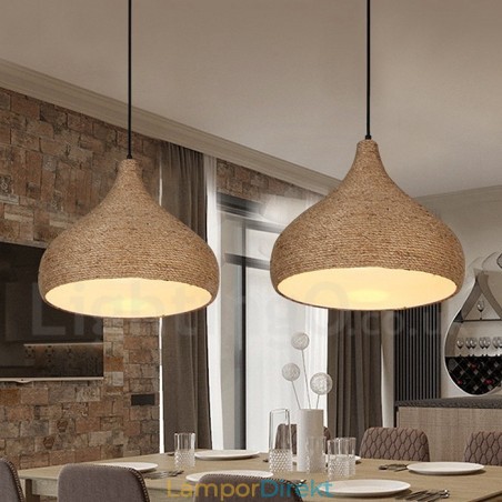 1 Ljus Retro Rustik Hamp Rope Pendel Light Med Hamp Rope Shade 1 Ljus Retro Rustik Hamp Rope Pendel Light Med Hamp Rope Shade