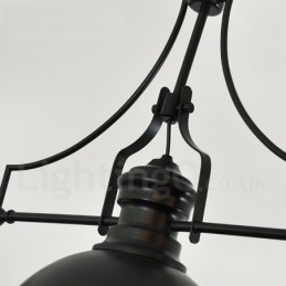 3-Ljus Retro Rustik Stålhängelampa Med Stålskärm