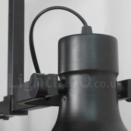 3 Ljus Retro Rustik Stål Pendellampa Med Glasskärm