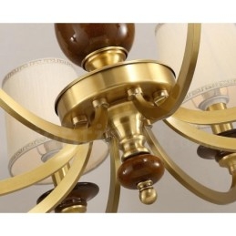 8 Ljus Retro Rustik Lyx Mässing Pendel Lampa Ljuskrona Med Glasskärm