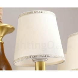 6 Ljus Retro Rustik Lyx Mässing Pendel Ljuskrona Med Glasskärm