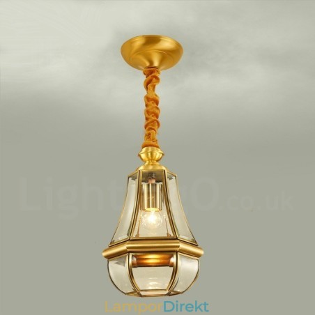 1 Ljus Retro Rustik Lyx Mässing Pendel Ljuskrona Med Glasskärm 1 Ljus Retro Rustik Lyx Mässing Pendel Ljuskrona Med Glasskärm