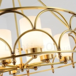 8 Ljus Retro Rustik Lyx Mässing Pendel Lampa Ljuskrona Med Glasskärm