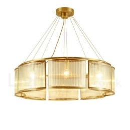8 Ljus Retro Rustik Lyx Mässing Pendel Lampa Ljuskrona Med Glasskärm