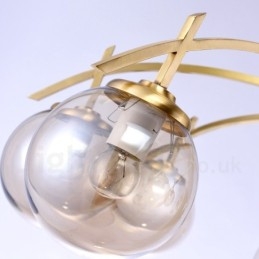 8 Ljus Retro Rustik Lyx Mässing Pendel Lampa Ljuskrona Med Glasskärm