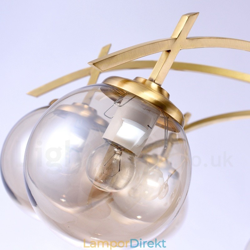8 Ljus Retro Rustik Lyx Mässing Pendel Lampa Ljuskrona Med Glasskärm