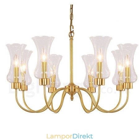 8 Ljus Retro Rustik Lyx Mässing Pendel Lampa Ljuskrona Med Glasskärm 8 Ljus Retro Rustik Lyx Mässing Pendel Lampa Ljuskrona Med Glasskärm