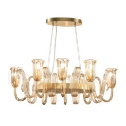 8 Ljus Retro Rustik Lyx Taklampa I Aluminiumlegering Ljuskrona Med Glasskärm
