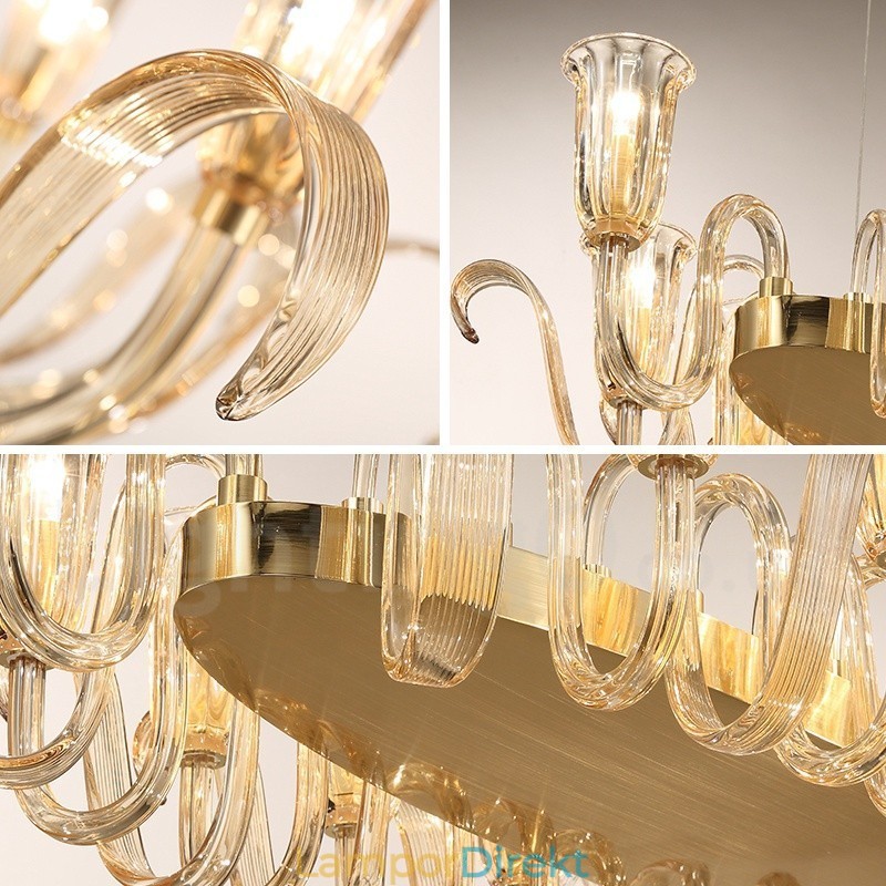 8 Ljus Retro Rustik Lyx Taklampa I Aluminiumlegering Ljuskrona Med Glasskärm