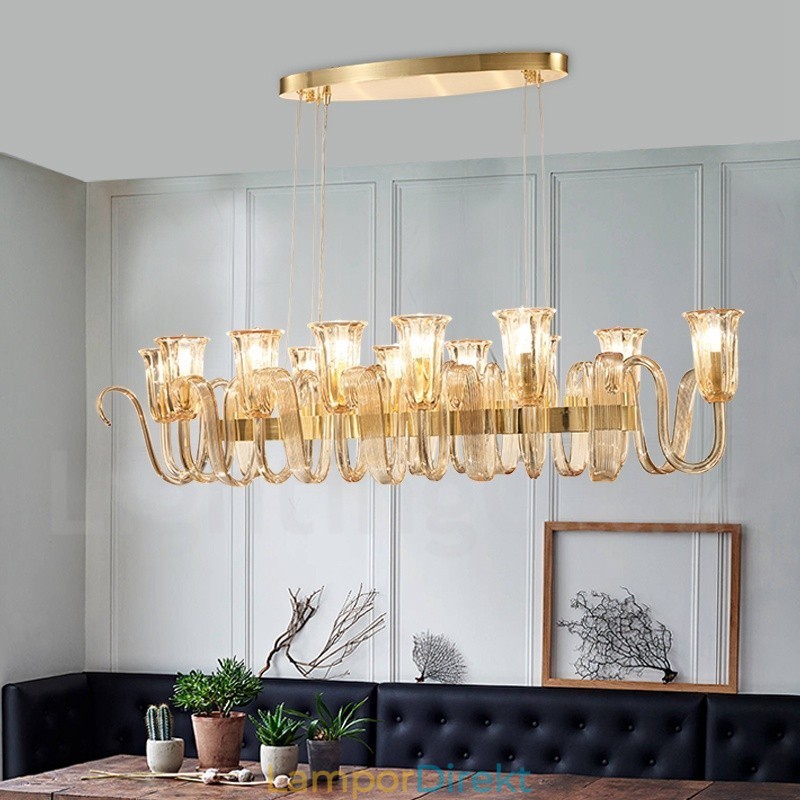 12 Ljus Retro Rustik Lyx Taklampa I Aluminiumlegering Ljuskrona Med Glasskärm
