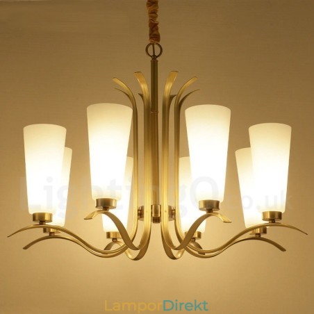 8 Ljus Retro Rustik Lyx Mässing Pendel Lampa Ljuskrona Med Glasskärm 8 Ljus Retro Rustik Lyx Mässing Pendel Lampa Ljuskrona Med Glasskärm
