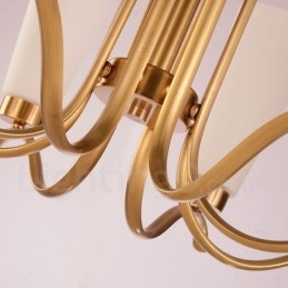 8 Ljus Retro Rustik Lyx Mässing Pendel Lampa Ljuskrona Med Glasskärm