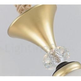 8 Ljus Retro Rustik Lyx Crystal Pendel Lampa Ljuskrona Med Glasskärm