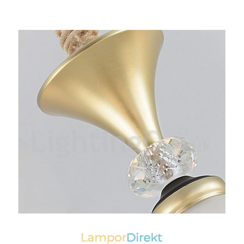 8 Ljus Retro Rustik Lyx Crystal Pendel Lampa Ljuskrona Med Glasskärm