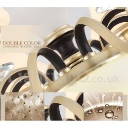 8 Ljus Retro Rustik Lyx Crystal Pendel Lampa Ljuskrona Med Glasskärm