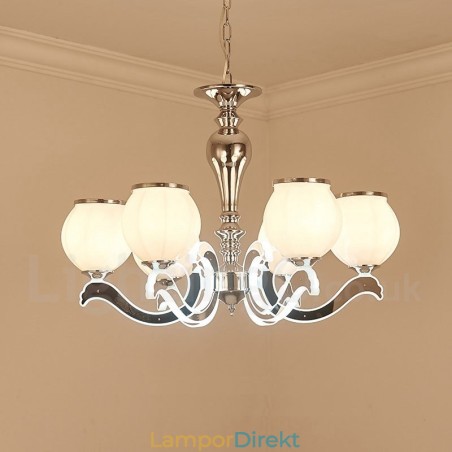 6 Ljus Modern Contemporary Luxury Pendel Lampa Ljuskrona Med Glasskärm 6 Ljus Modern Contemporary Luxury Pendel Lampa Ljuskrona Med Glasskärm