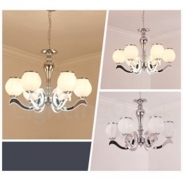 6 Ljus Modern Contemporary Luxury Pendel Lampa Ljuskrona Med Glasskärm