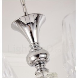 Retro Rustik Lyx Kristall Pendel Ljuskrona Med Glasskärm