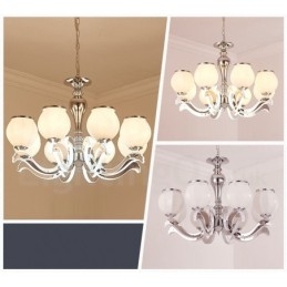 8 Ljus Modern Contemporary Luxury Pendel Lampa Ljuskrona Med Glasskärm